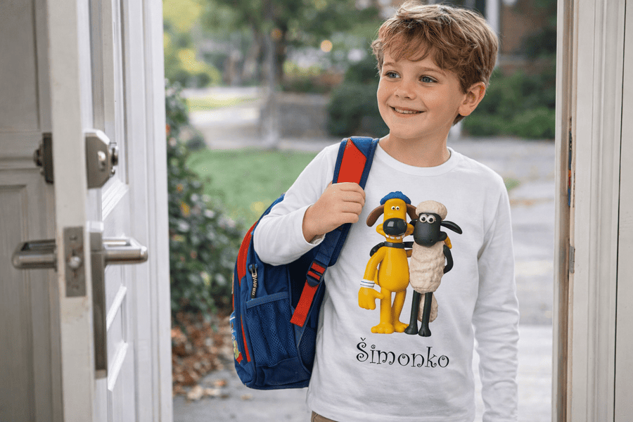 žiak v tričku Ovečka Shaun mk